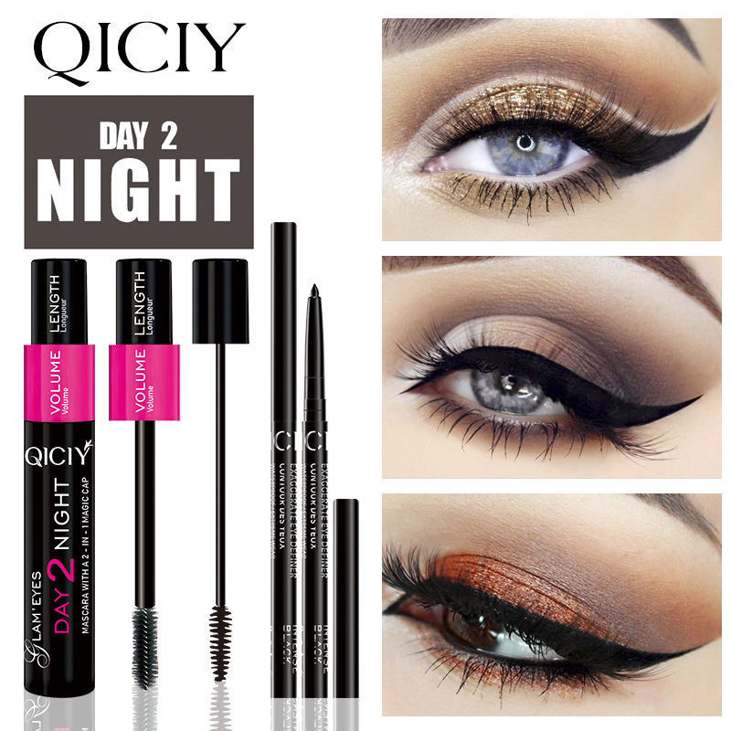 Wholesale Qiciy Mascara Eyeliner Kit Waterproof Eyelash Kit