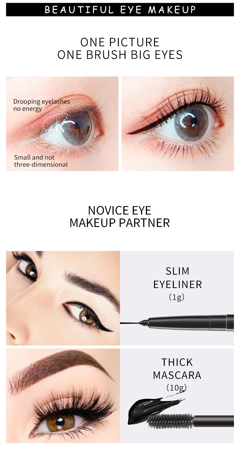 Wholesale Qiciy Mascara Eyeliner Kit Waterproof Eyelash Kit