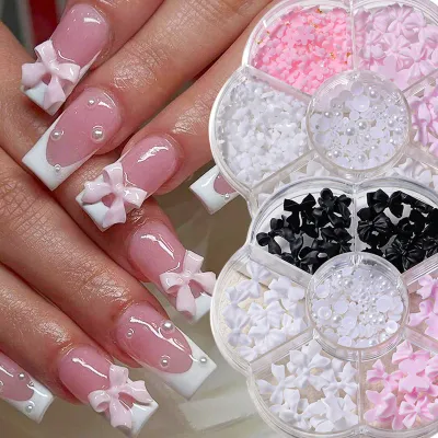 Semicircle AB Pearl 7 Plum Blossom Boxed Multicolor Nail Art Pearl Diy Resin Pearl Nail Art Jewelry