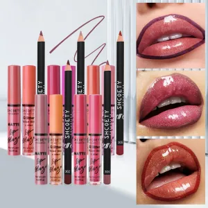 Shcoety Lipstick Suit Pearlescent Thin Flash Lip Gloss Matte Lip Glaze Lip Liner