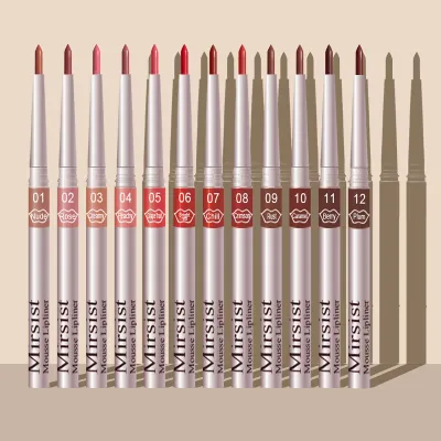 Twelve Color Foam Lip Pen Waterproof Not Easy To Stick Cup Matte Velvet Lipstick Pen Makeup Lip Liner Suit
