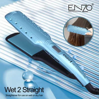 Enzo 15-Speed Temperature-Adjusted Hair Straightening Plate Ceramic Coating LCD Wide Panel Hair Straightener Salon
